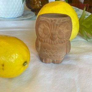 Vintage Terra Cotta Owl Planter
